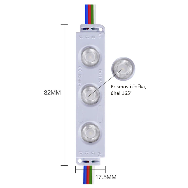 LED moduly RGB 0,72W 12V  Studenná bílá 