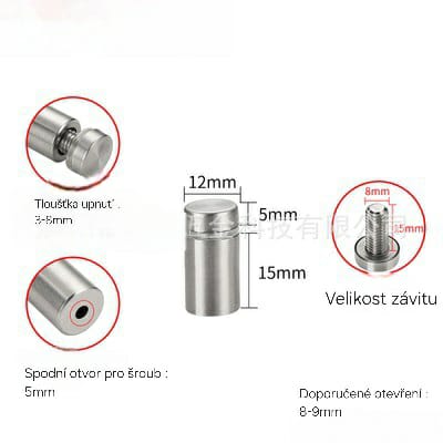 Nerezový distanční šroub Ø 12 x 20 mm